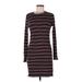 Wild Fable Casual Dress - Sweater Dress: Black Stripes Dresses - Women's Size Medium