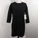 Athleta Dresses | Athleta Black Cozy Karma 3/4 Sleeve Back Zip Dress Size S Plush Lined Nwt | Color: Black | Size: S