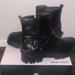 Nine West Shoes | Black Leather Moto Lug Boot. | Color: Black | Size: 10