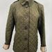 Burberry Jackets & Coats | Burberry Brit Women's Jacket Diamond Quilted Olive Button Up Closure Size Medium | Color: Green | Size: M