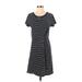 Gap Casual Dress - A-Line Scoop Neck Short sleeves: Black Print Dresses - Women's Size Small