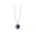 MOONEYE Enamel Necklace Gold Half Moon 925 Sterling Silver Circle Pendant Necklace For Women Jewelry, Rose Vermeil