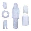 predolo White Ghillie Suit with Storage Bag Pants Hat Uniform Set for Costume Cosplay Snowfield