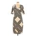 Ashley Stewart Casual Dress: Tan Jacquard Dresses - Women's Size 12 Plus