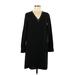 Vince. Casual Dress - Shift V Neck Long sleeves: Black Print Dresses - Women's Size 0