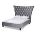 Rosdorf Park Colyt Queen Tufted Platform Bed Upholstered/Polyester in Gray | King | Wayfair DD71DAC7C56B4A08A0F9B1DCF55293FD
