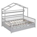 Harper Orchard Nordberg Slat Storage Bed Wood in Gray | 70.9 H x 57.8 W x 77.6 D in | Wayfair 3C6539435E724CCE87447850E8AC1CEA