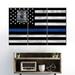 Ebern Designs Police Blue Line Usa Flag On Canvas 3 Pieces Set Canvas | 20 H x 33 W x 1.25 D in | Wayfair 06F172089FB146898A168083CA1B6DAE