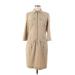 MICHAEL Michael Kors Casual Dress - Shirtdress Collared 3/4 sleeves: Tan Print Dresses - Women's Size Medium