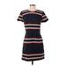 Sea New York Casual Dress - Shift: Blue Stripes Dresses - Women's Size 0
