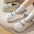 Chaussons à enfiler pour couple chaussures en coton imperméables semelle plate doublure en