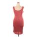 Charlotte Russe Casual Dress - Bodycon Scoop Neck Sleeveless: Burgundy Print Dresses - Women's Size X-Large