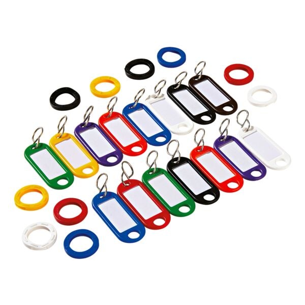 Wedo 25er-Pack Schlüsselanhänger und Kennringe, sortiert mehrfarbig Image