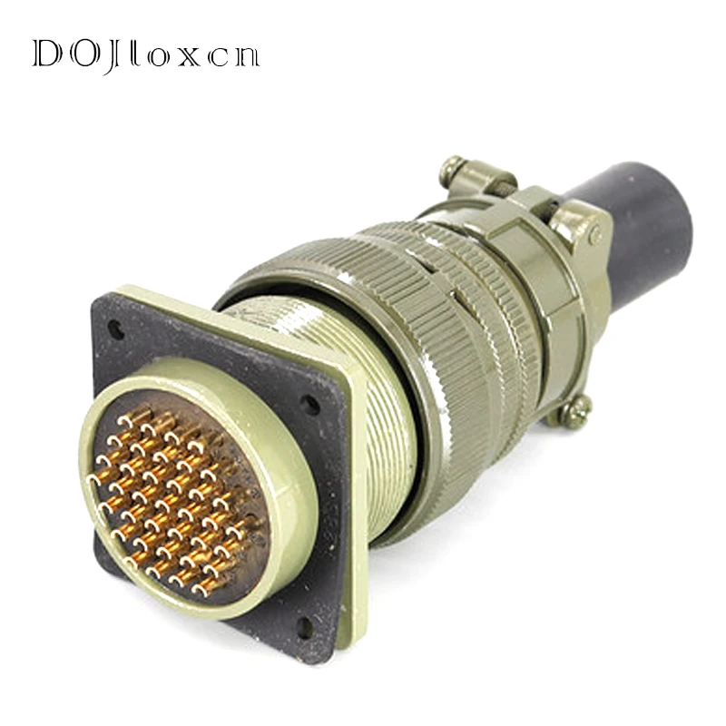 1 Sets 37 Pin Aviation Männlich Weiblich Stecker Armee Grün Verdrahtung Stecker Buchse MS5015 Serie Stecker MS3106A-28-21S/P MS3102A-28-21S/P Image