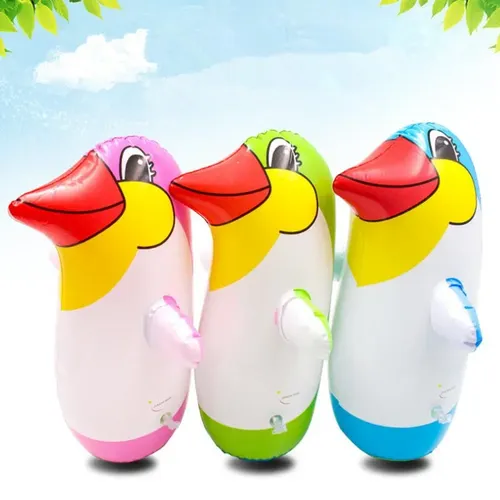 34cm aufblasbare Pinguin Becher Spielzeug Bades pielzeug Schwimmbad Spielzeug Kinder Wasser spielen