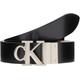 Calvin Klein Jeans Damen Round Mono PL REV LTHR Belt 30MM K60K611489 Gürtel, Schwarz (Black/Pale Conch), 120