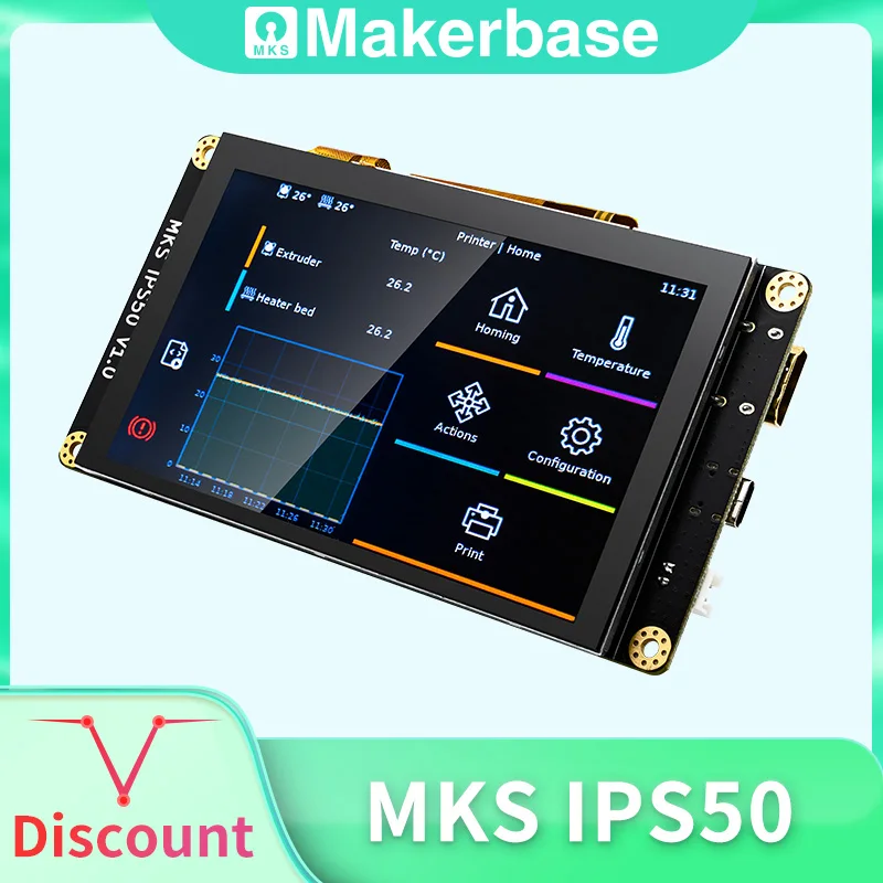 Makerbase MKS IPS50 5 Zoll Kapazitiven bildschirm Klipper Bildschirm HDMI MKS SKIPR MKS PI Image