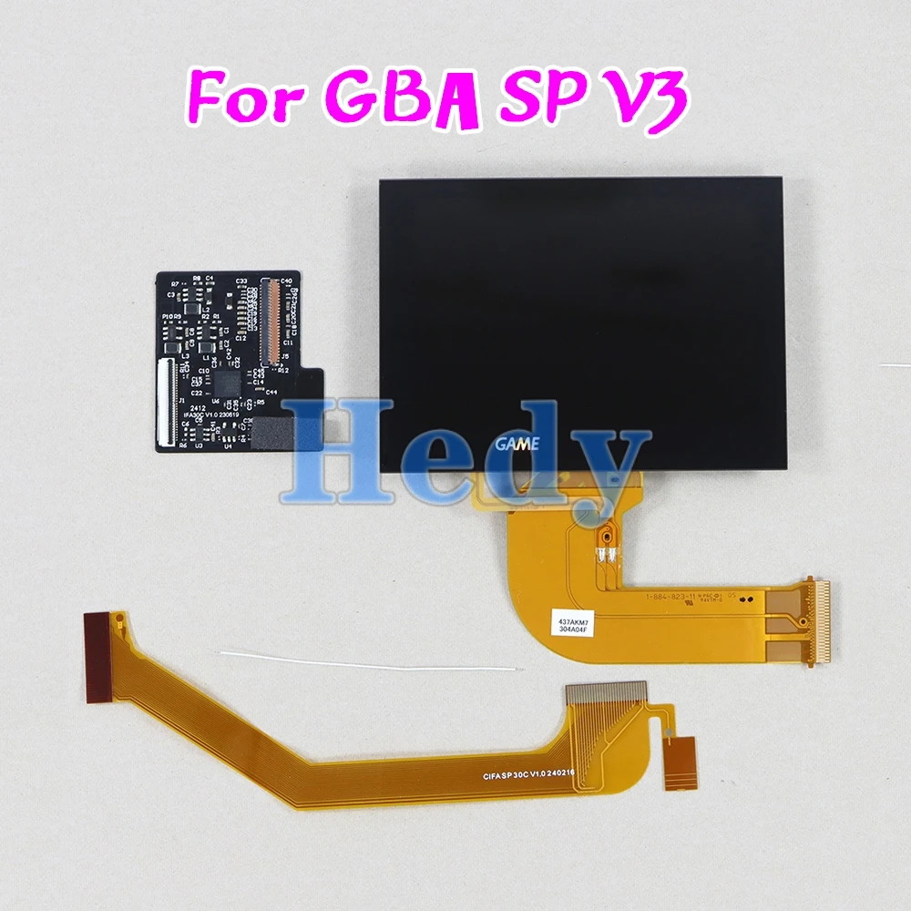 1set IPS LCD Bildschirm Ersatz Für Nintend GBA SP V 3,0 Hintergrundbeleuchtung Bildschirm Hohe Helligkeit Laminiert Display LCD Kits für GBASP Image