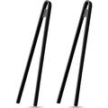 2 Pieces 11.8 Inch Silicone Trivet Tongs for Cooking Silicone Tongs Kitchen Utensils Heat Resistant Non-Stick Silicone Food Tongs Cooking Tongs BBQ Grilling Tongs (Black)
