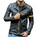 Men s Leather Jacket Fashion Plus Size Stand Collar Retro Punk Motorcycle Coat Streetwear Bomber Jacket Outerwear