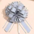 6 Pieces Large Pull Bows Grey Bow for Gift 6 inches Ribbon Bow Gift Decorative Bows Holiday Birthday Decorations BowÃ¯Â¼Å’Baskets Bow Wedding Decorations Bow