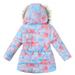 ASFGIMUJ Girls Jacket Thicken Up Hooded Kids Tie-Dye Zip Baby Keep Coat Winter Warm Coat&Jacket Toddler Coats For Girls Orange 3 Years-4 Years