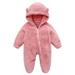 Daqian Baby Girl Clothes Clearance Newborn Baby Fleece Footie Snowsuit Winter Bunting Onesie Cartoon Warm Hooded Romper Jumpsuit Outfits for Girls Boys Toddler Girl Clothes Clearance Pink 9-12 Months