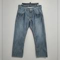 Levi's Jeans | Levi’s 514 Distressed Metallic Blue Dye Wash Men Denim Men Jeans 34x30 006630010 | Color: Blue | Size: 34