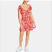 Free People Dresses | Free People A Thing Called Love Floral Linen Blend Mini Dress Red Orange 10 | Color: Red/White | Size: 10