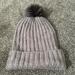 Kate Spade Accessories | Kate Spade Gray Wool Mohair Blend Beanie Hat Faux Fur Pom Pom O/S | Color: Gray | Size: Os