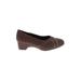 Beacon Heels: Pumps Wedge Classic Brown Print Shoes - Women's Size 7 1/2 - Round Toe