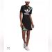 Adidas Dresses | Adidas X Her Studio London Womens Dress Medium Black Floral Trefoil Logo Stretch | Color: Black/Pink | Size: M