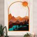 Urban Outfitters Art | Indie Boho Mountain River Pop Art Retro Modern Tapestry Wall Dorm Bedroom Decor | Color: Orange/Tan | Size: Os