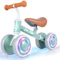 LOL-FUN Baby Balance Bike 1 Year Old, Colorful Lighting Baby First Bike for One Year Old Boys Girls Birthday Gifts, Ride On Toy for Toddlers 12-36 Months with 4 LED Wheels & Adjustable Seat