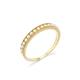 Lieson Dainty Rings for Women, 18K Yellow Gold Engagement Ring for Her Elegant Row Pearl Promise Ring Yellow Gold Ring Size X 1/2
