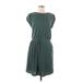 Gap Casual Dress Crew Neck Short sleeves: Green Print Dresses - Women's Size Medium