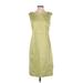 Talbots Casual Dress - Sheath: Green Solid Dresses - Women's Size 6