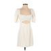 French Connection Cocktail Dress - A-Line: Ivory Print Dresses - Women's Size 4