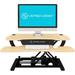 VERSADESK Standing Desk Converter, PowerPro Electric Sit to Stand Desk Riser w/ App Control Wood/Metal in White/Yellow/Black | Wayfair VDPPE3624-BM