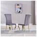 Rosdorf Park Kinzlee Metal Back Side Chair Dining Chair Upholstered/Velvet/Metal in Gray/Yellow | 41.3 H x 21.1 W x 18.1 D in | Wayfair