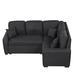 Black/Brown Sectional - Latitude Run® 87.4"Sectional Sleeper Sofa w/ USB Charging Port & Plug Outlet, Pull-Out Sofa Bed w/ 3 Pillows | Wayfair