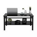 Wrought Studio™ Glass Lift Top Coffee Table, Modern Simple 2-Layer Tempered Glass Coffee Table For Living Room in Black | Wayfair