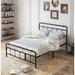 August Grove® Cacy Metal Bed Frame w/ Headboard Metal in Brown | 43.4 H x 82.96 W x 60.72 D in | Wayfair 3522CE5574E8468F88743B0C67E69EF1