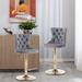 House of Hampton® Jenoah Adjustable Height Stool Wood/Velvet in Gray/Yellow | 18.12 W x 18.02 D in | Wayfair 17571C721C974C7BB779D45B6BAB5743