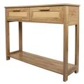 Bay Isle Home™ Alcantera Console Table w/ 2 Drawers, Sofa Table, Entryway Table w/ open Storage Shelf in Brown | Wayfair