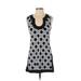 White House Black Market Casual Dress - Mini Scoop Neck Sleeveless: Black Color Block Dresses - Women's Size X-Small