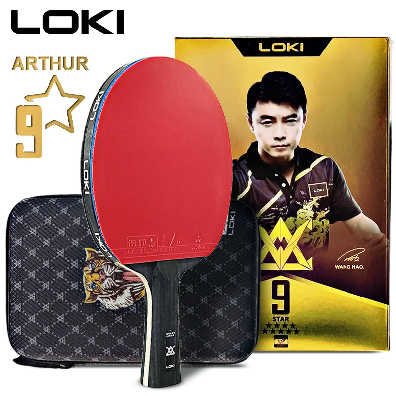 LOKI ARTHUR 9-Sterne-Tischtennisschläger Carbon Offensive Leichter Ping-Pong-Schläger Paddelschläger mit klebrigem Gummi ITTF-zugelassen Image