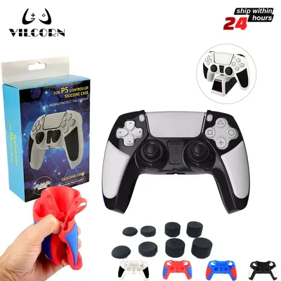 Vilcorn Silikon Controller Schutzhülle Haut für Sony Playstation 5 ps5 Joystick Fall Daumens tift Image