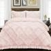 Oversized Queen Size Egyptian Cotton 1000 Thread Count Duvet Cover Diamond Ruffle Ultra Soft & Breathable 3 Piece Luxury Soft Wrinkle Free Cooling Sheet (1 Duvet Cover with 2 Pillowcases Blush)