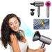 QTOCIO Home Appliances Hair Dryer With Diffuser Lightweight Travel Hairdryer Negative Ionic Blow Hair Dryer Volumizer Includes 3 Detachable Styling Nozzle